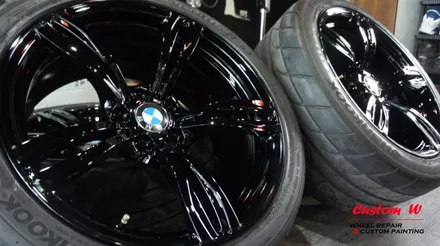 BMW M5(F10) 343M휠 상처수리 후 블랙유광 휠도색. / 용인 처인구
