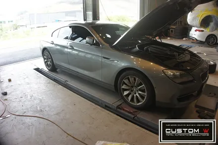 BMW 640D 휠 상처 수리후, 고스트 크롬 휠도색 그리고 M 퍼포먼스 블루 캘리퍼 도색 까지.!! / 용인 처인구