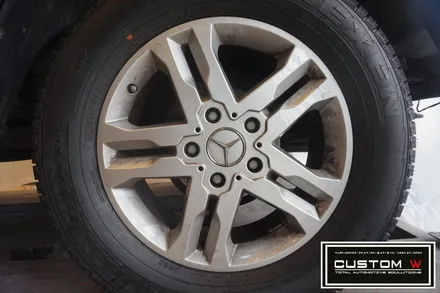 벤츠 G바겐 G350  블랙유광 휠도색 , 레드 캘리퍼 (AMG 로고) 도색 작업 커스텀W / 용인 처인구