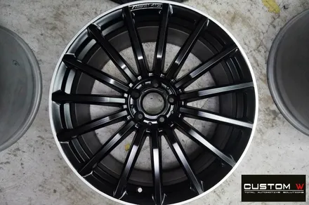 벤츠 GT43 AMG 무광 블랙실버 투톤 휠 + 골드 캘리퍼 도색 / 용인 처인구