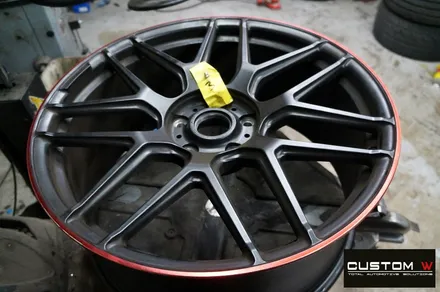 벤츠 신형 G63 AMG 휠 상처 수리 후 블랙 레드 무광 투톤 휠도색 / 용인 처인구