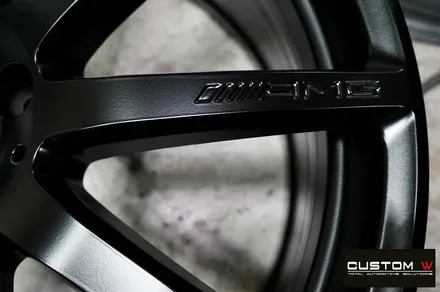 벤츠 S63 AMG 쿠페 무광 블랙 휠도색 + 카본 세라믹 골드 캘리퍼 도색 / 용인 처인구