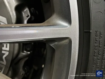 벤츠 GT43 AMG 잘못된 기존 도색 이력 박리후 블랙 실버 투톤 유광 휠도색 + 레드 캘리퍼 도색 / 용인 처인구