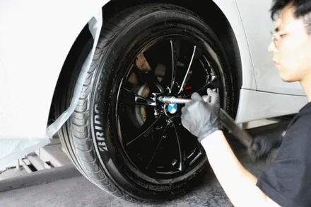 BMW 3GT 블랙유광 휠도색 + 레드 캘리퍼 도색 / 용인 처인구