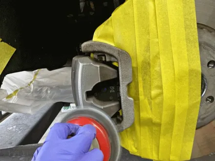 벤츠 E450 카브리올레 휠수리 후 블랙유광 휠도색 + 블루 캘리퍼 도색 / 용인 처인구