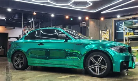 랩핑의 꽃 에메랄드 민트 미러 크롬 전체 랩핑 !! BMW 1시리즈 / 창원시 의창구