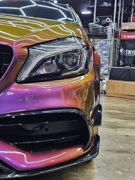고급진 색감 변신 창원 타이니봇 전체랩핑 벤츠 A45 AMG 아라비안나이트 / 창원시 의창구