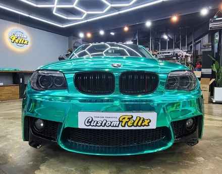 랩핑의 꽃 에메랄드 민트 미러 크롬 전체 랩핑 !! BMW 1시리즈 / 창원시 의창구