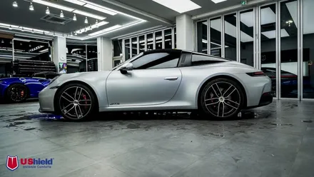포르쉐 911 타르가 4 GTS GT 실버 전체 무광 PPF, 썬팅 시공. 유쉴드 천안 본사. / 충남 천안
