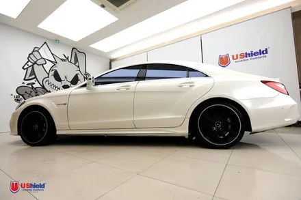 벤츠 CLS63 AMG 유쉴드 바이올렛 썬팅 재시공 / 충남 천안