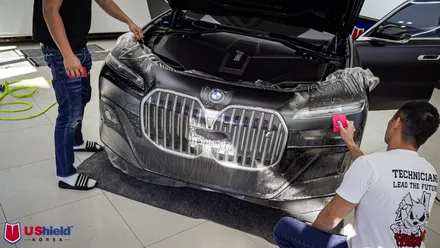 BMW i7. 전체 무광PPF, 유쉴드 바이올렛 썬팅, 윈드쉴드 및 루프가드 열차단PPF 천안 토끼아빠 시공 후기. / 충남 천안