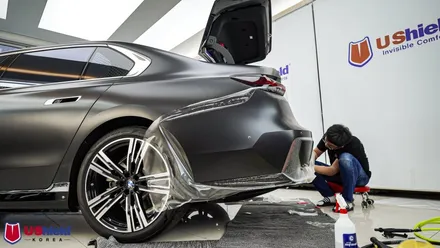 BMW i7. 전체 무광PPF, 유쉴드 바이올렛 썬팅, 윈드쉴드 및 루프가드 열차단PPF 천안 토끼아빠 시공 후기. / 충남 천안