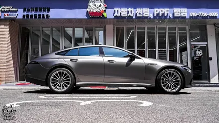 벤츠 GT 43 AMG. 전체 무광 PPF 작업 후 추가 전체 랩핑 시공!ㆍAX 필름. / 충남 천안