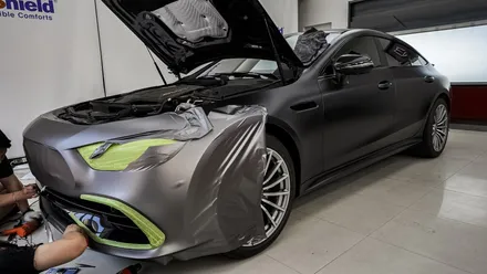벤츠 GT 43 AMG. 전체 무광 PPF 작업 후 추가 전체 랩핑 시공!ㆍAX 필름. / 충남 천안