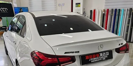 《송도랩핑》 포지드카본 손잡이 /  루프스킨, 스포일러  벤츠 AMG 35 랩핑  제이파워 개러지 / 인천 논현동
