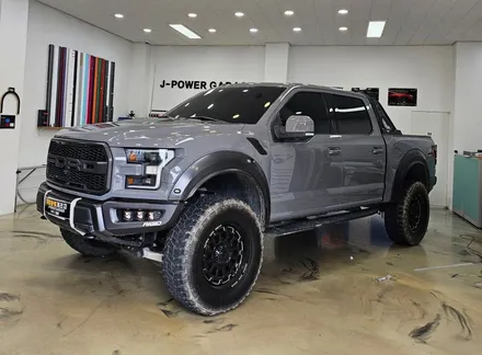 포드 랩터 F150 뿌리는 랩핑 제거 후 고광택 나르도 그레이 전체랩핑 시공 / 인천 논현동