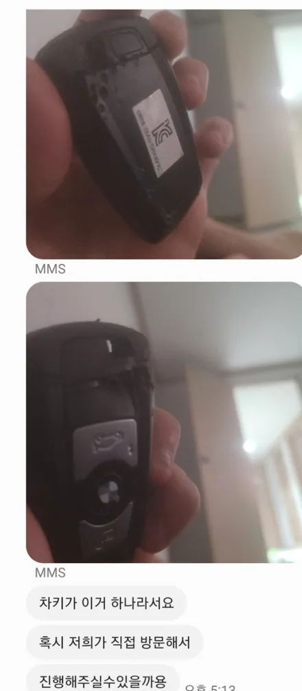 BMW 스마트키 강아지가 물어뜯었을 때 해결하는 방법! / 경기 부천, 전국 택배, 출장