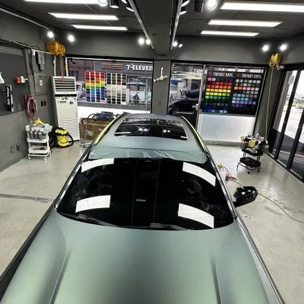 논현랩핑 BMW 340i투어링 전체랩핑 타이니봇 매트메탈릭스톤그린 / 강남, 개포, 양재