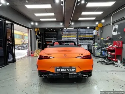 강남랩핑 벤츠 SL63 타이니봇 매트사틴오렌지 전체랩핑 / 강남, 개포, 양재