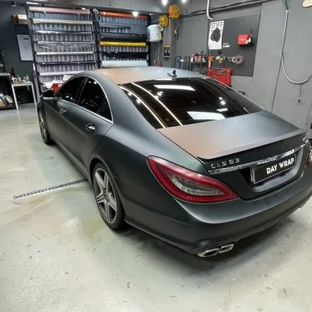 논현랩핑 벤츠 CLS 전체랩핑 타이니봇 매트 갤럭시 더스트 블랙 그린 / 강남, 개포, 양재
