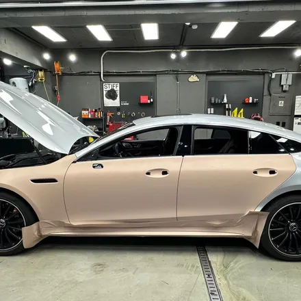 논현 랩핑 벤츠 GT43 전체랩핑 타이니봇 매트 디설트 텐 / 강남, 개포, 양재