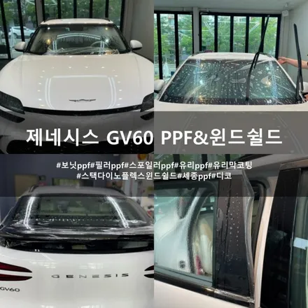 제네시스 GV60 보닛, 필러, 생활보호 패키지 ppf :: 세종 ppf 전기차 ppf 천안 디코 / 천안시 동남구 신방동