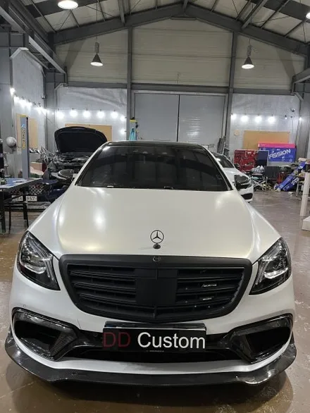 W222 S Class BRABUS 튜닝 전체랩핑 변경 CYS Film White Ceramic 사틴 화이트 랩핑 안산 / 경기 안산