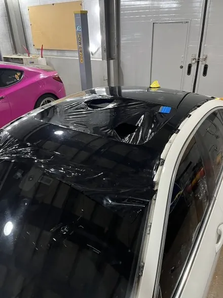 BMW F10 520d PET 피아노블랙 고광택 블랙 루프스킨 랩핑 작업 안산 / 경기 안산