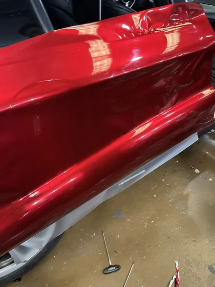 BMW F10 520d 5시리즈 뱀파이어 레드 루비레드 드래곤블러드 부분 랩핑 재시공 안산 / 경기 안산