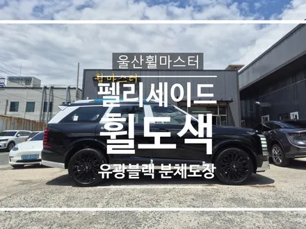 [울산휠마스터] 신형 펠리세이드 21인치 순정휠 블랙유광 분체도장 휠 도색 / 울산 북구