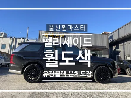 [울산 휠마스터] 펠리세이드 순정 21인치 휠 유광블랙 분체도장 휠복원 도색 작업 / 울산 북구