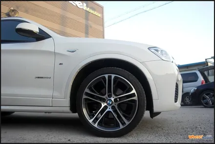 [울산휠수리][휠복원]bmwx4 순정휠 다이아몬드컷팅휠수리[울산휠도색] / 울산 북구