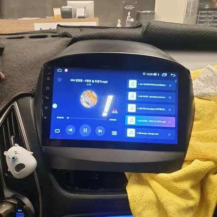 [작업]투싼 IX 2011년식 차량의 상단 네비 매립에서 알리표 안드로이드 올인원 장착 / 대구 동구, 북구, 남구, 수성구, 경산