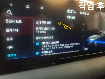 더뉴 팰리세이드 순정 연동 엠비언트 무드등 / 대전 서구