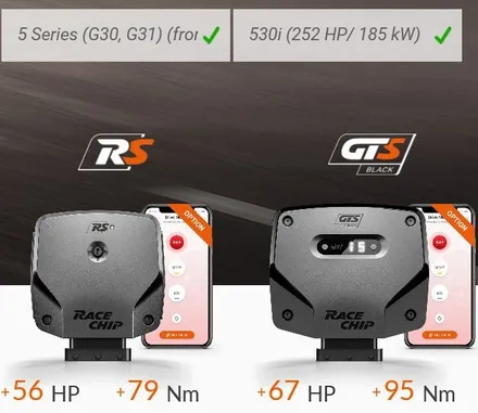 BMW G30, 530i 강력하고 안전하게 칩튠하기, 레이스칩 GTS-Black+App와 XLR 악셀컨트롤러 장착기
