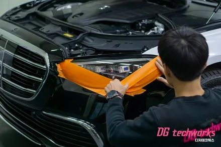 대구 벤츠 S450L 새옷입히기 , 화이트 전체랩핑 시공 / 대구 달성군