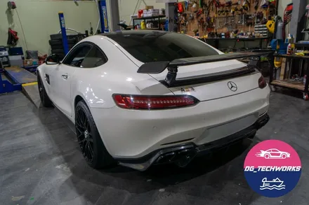 AMG GT 에이버리 다크 옐로우 전체 랩핑 & 라인 데칼 시공 [디지테크웍스] / 대구 달성군
