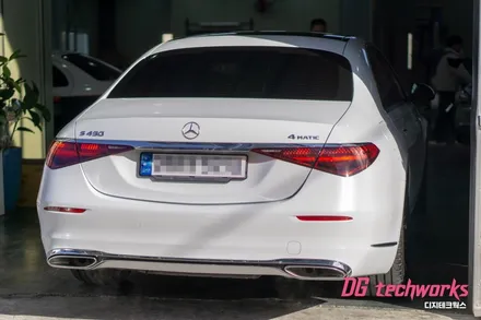 대구 벤츠 S450L 새옷입히기 , 화이트 전체랩핑 시공 / 대구 달성군