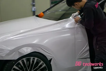 대구 벤츠 S450L 새옷입히기 , 화이트 전체랩핑 시공 / 대구 달성군