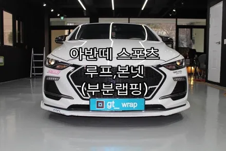 아반떼ad 스포츠 루프스킨,후드,샤크안테나(부분랩핑)랩핑!!아스랩핑,진해랩핑,창원랩핑,안골동,용원동 / 창원시 진해구