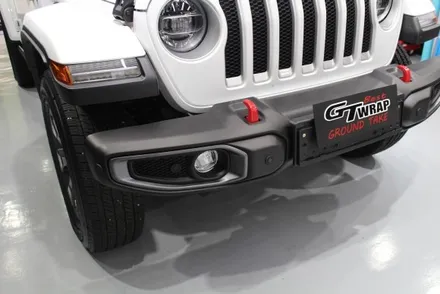 Jeep 랭글러 앞범퍼 부분랩핑 유광화이트(지티랩-전체랩핑-부분랩핑-크롬딜리트-경남랩핑-창원랩핑-진해랩핑-랩핑전문)진해 안골동 / 창원시 진해구