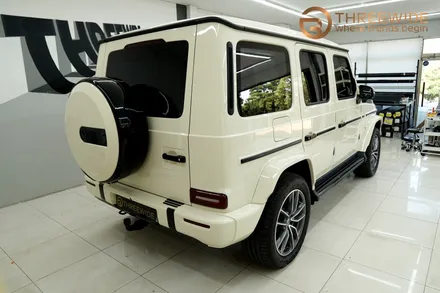 벤츠 G450d, 아이보리 고광택 랩핑부터 나이트 패키지 PPF까지 원스톱 시공! (#프론트PPF패키지 #실내카본필름 #윈드쉴드 #분당 #판교) / 성남시 수정구 시흥동