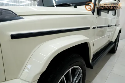 벤츠 G450d, 아이보리 고광택 랩핑부터 나이트 패키지 PPF까지 원스톱 시공! (#프론트PPF패키지 #실내카본필름 #윈드쉴드 #분당 #판교) / 성남시 수정구 시흥동