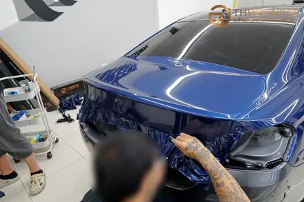 BMW THE 4, 글로스 다크 블루 메탈릭 에이버리 전체 랩핑 시공 (#분당 #판교 #420d) / 성남시 수정구 시흥동
