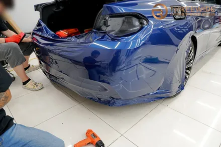 BMW THE 4, 글로스 다크 블루 메탈릭 에이버리 전체 랩핑 시공 (#분당 #판교 #420d) / 성남시 수정구 시흥동