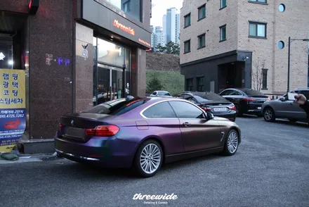 수원랩핑 쓰리와이드의 bmw 420d 카멜레온 전체랩핑 (satin lightingridge) / 성남시 수정구 시흥동