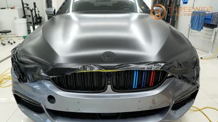 BMW 5시리즈, 무광 컬러는 랩핑으로 해야 하는 이유! (#사틴블랙 #전체랩핑 #분당랩핑 #판교랩핑) / 성남,판교,분당.강남