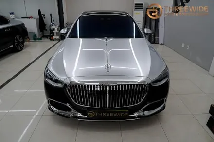 벤츠 마이바흐 S580, 도색처럼 깔끔한 투톤 랩핑 시공! (#듀오톤 #실버블랙 #분당 #판교) / 성남시 수정구 시흥동