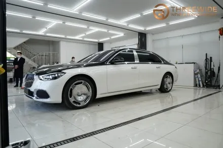분당 벤츠 S580, 블랙 & 화이트 럭셔리 투톤 컬러 PPF 시공 (#전체랩핑 #부분랩핑 #코치라인 #판교) / 성남시 수정구 시흥동