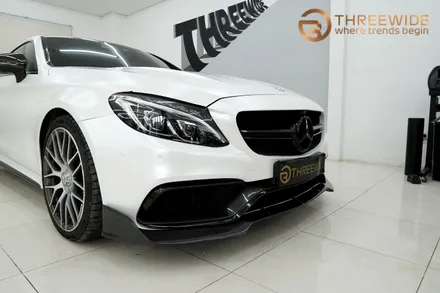 벤츠 c63amg 쿠페 에이버리 사틴 펄화이트 랩핑 / 성남,판교,분당.강남